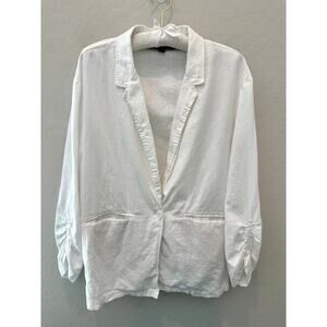 MARC NEW YORK | White Linen Blend Button Front Blazer Jacket | Large